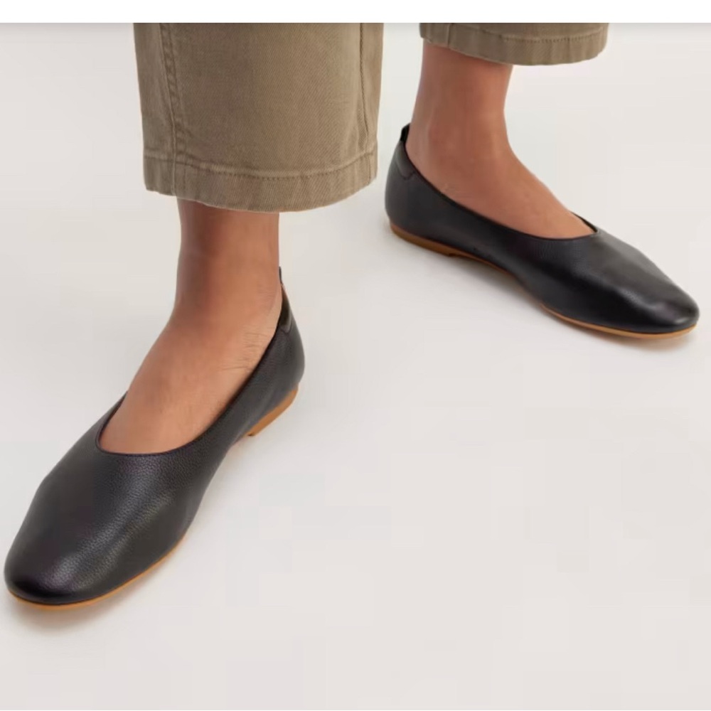 Everlane Flats Womens 11 Black The Day Glove Ballet Slip On Leather NWOB